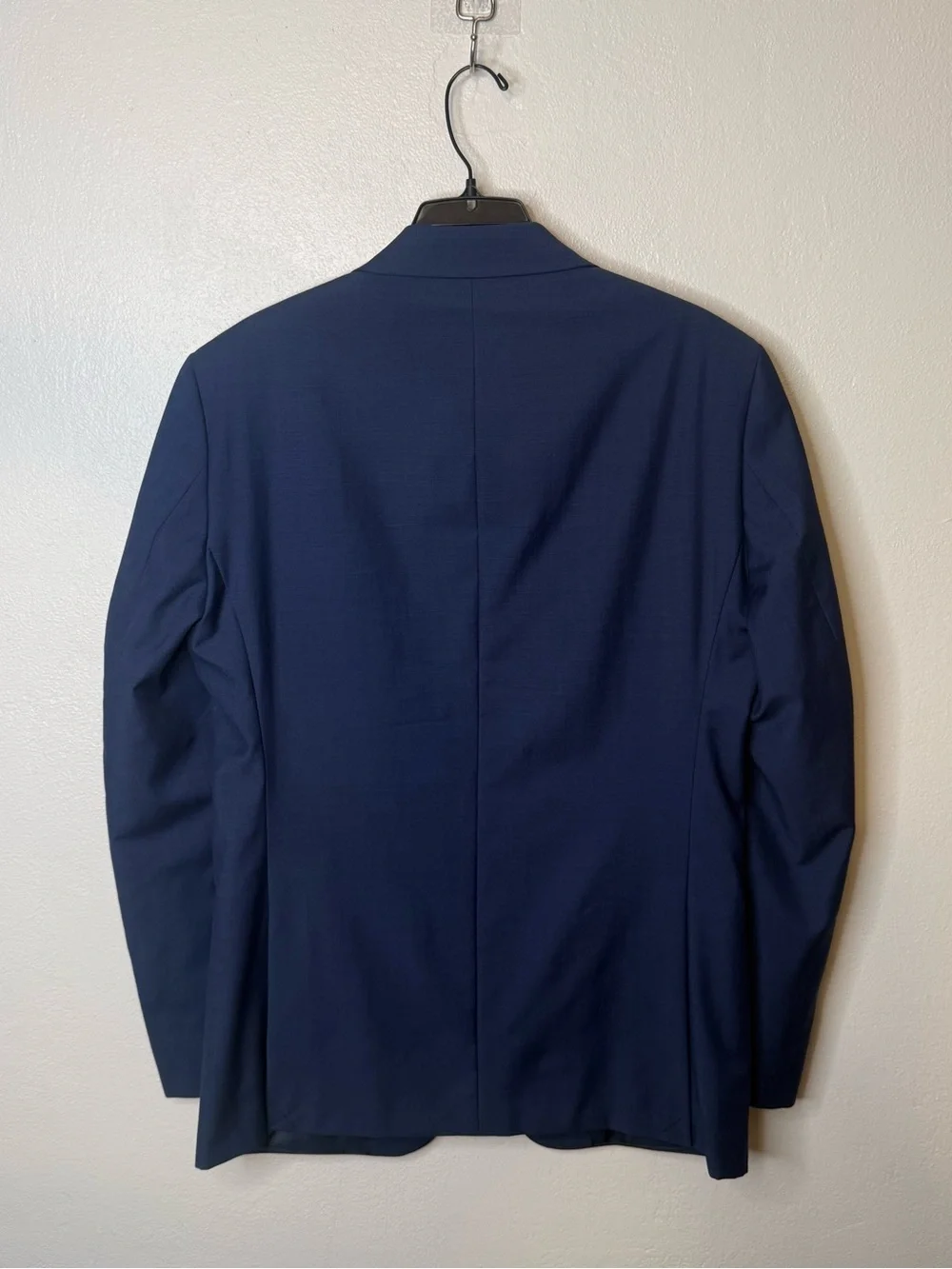 Calvin Klein Solid Blue 100% Wool Suit Suit Jacket Sport Coat 38R